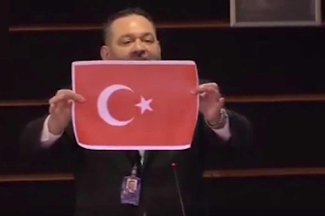 Greek Deputy tearing Turkish flag faces severe backlash  